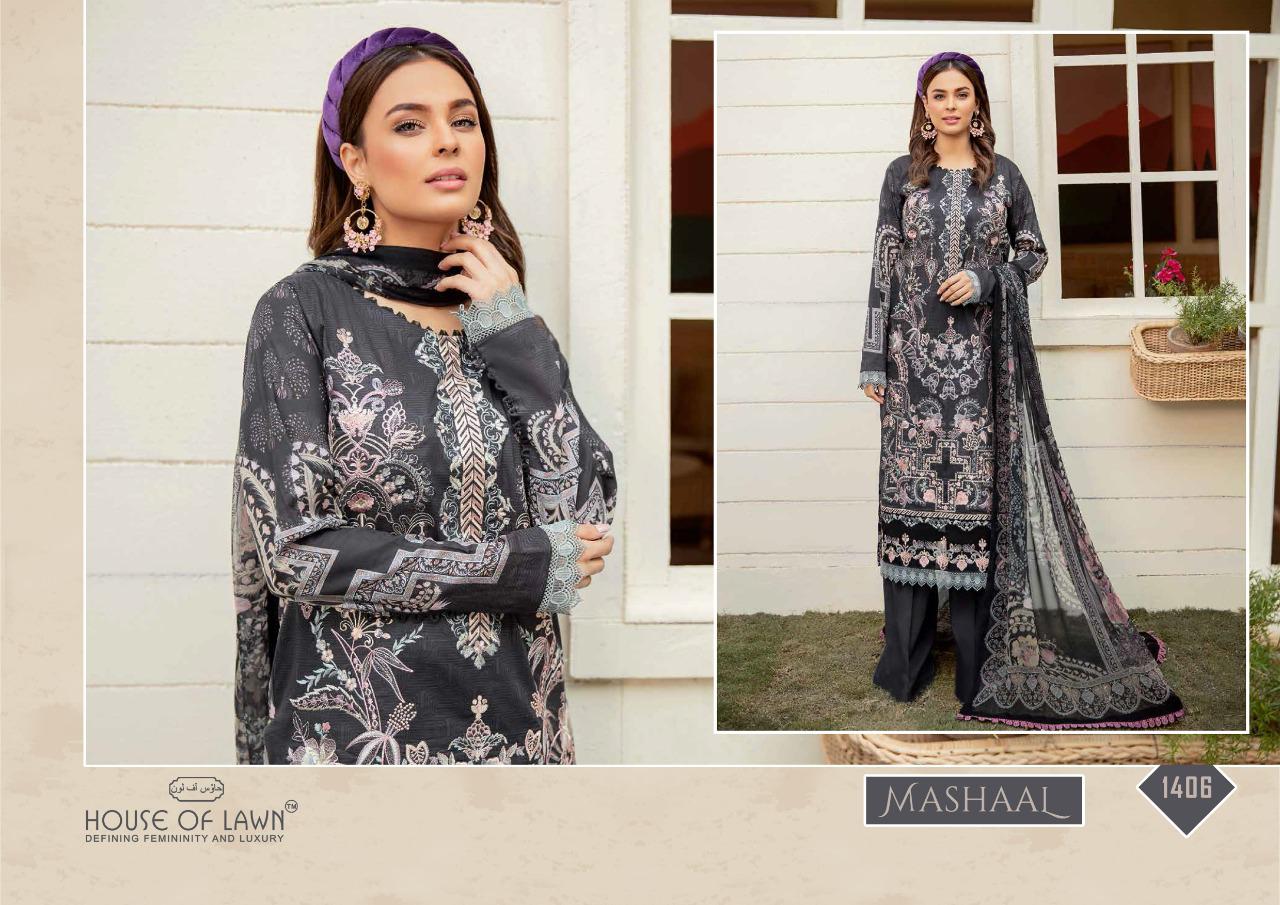 House Of Lawn Mashaal Lawn Cotton Fancy Wear Designer Pakistani Salwar Kameez Collection